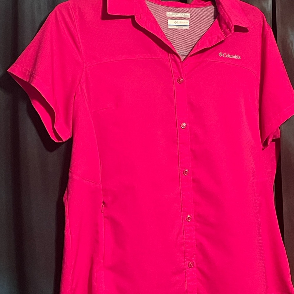 Columbia Pink Button-Up Shirt